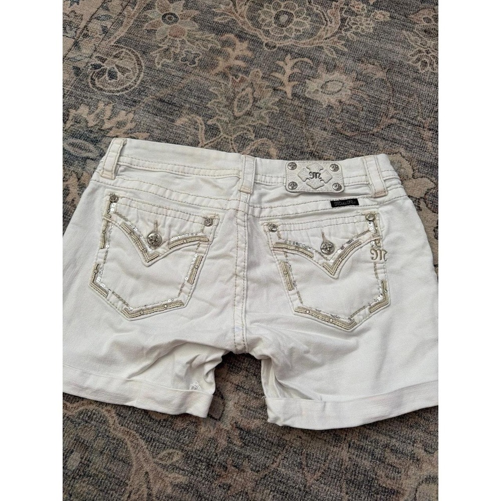 Miss Me Signature Crop Shorts White